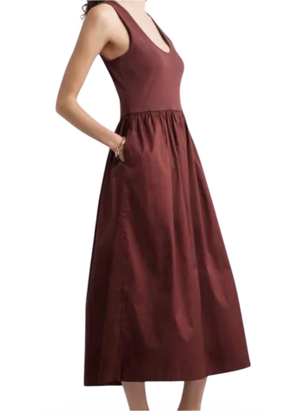 Nordstrom Sleeveless tank Maxi Dress in brown size large